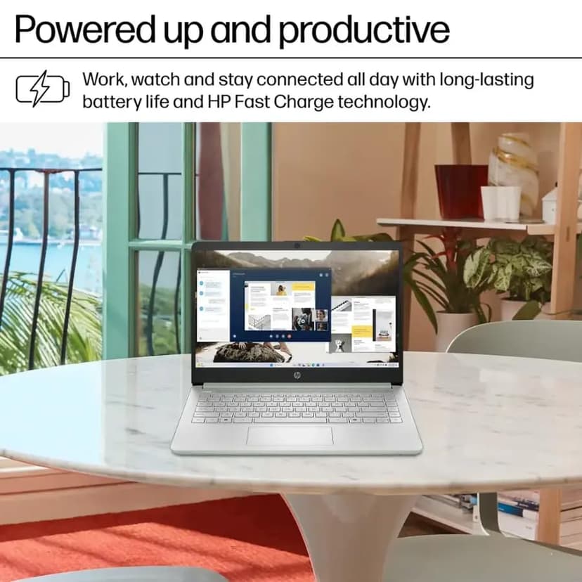 HP 2025 14 Inch Laptop Computer, Office Lifetime License, Intel Processor N150, 16 GB RAM, 384 GB Storage(128GB UFS+256GB MSD), Copilot AI, Wi-Fi 6, Webcam, Lightweight, Windows 11 Pro, w/Accessories