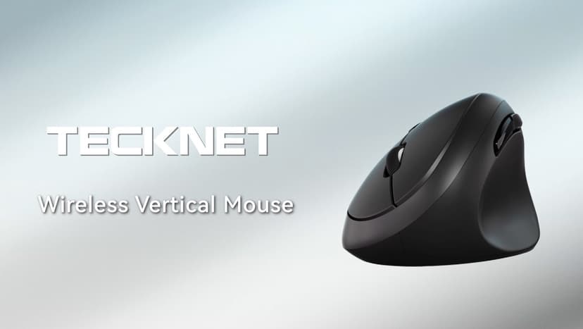 TECKNET Ergonomic Mouse, 4800 DPI Wireless Vertical Mouse, 5 Adjustable DPI Levels, 6 Buttons, 2.4G Silent Wireless Mouse for Laptop, PC, Chromebook, Mac - Black