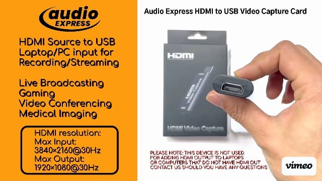 AXHDCAP 4K HDMI Video Capture Card, Cam Link Card Game Audio Adapter HDMI to USB 2.0 Record Capture Device for Streaming, Live Broadcasting, Video Conference, Teaching, Gaming
