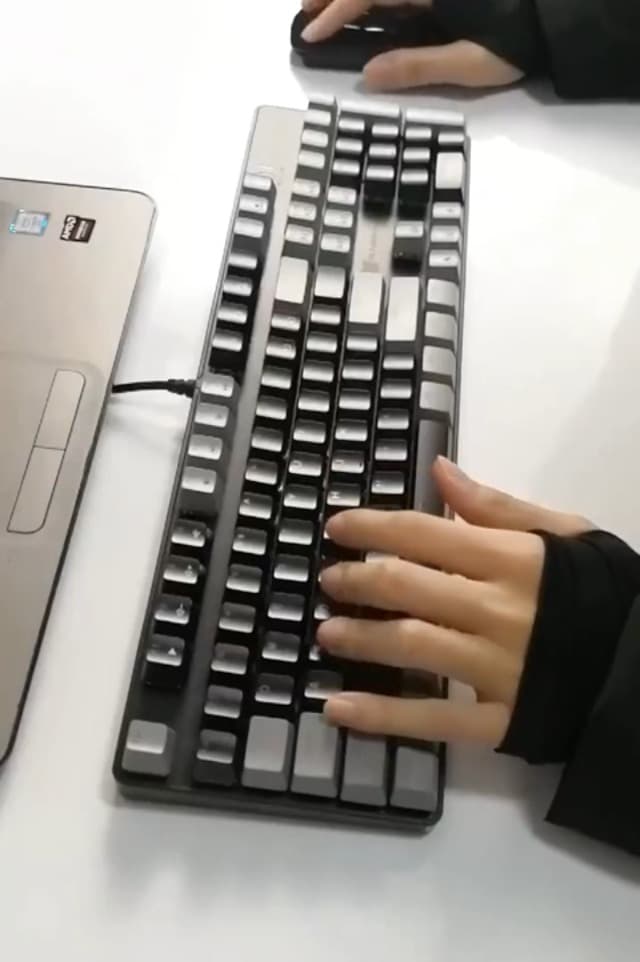 Mechanical Keyboard - Black Switch, Black & Grey Color, White Backlit, Hot Swappable, Wired, 104 Keys US Layout PC Gaming Keyboard