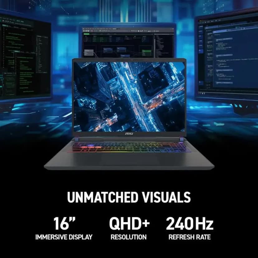 MSI Vector 16 HX Gaming Laptop, NVIDIA RTX 5080 16GB GDDR7, Intel Ultra 9 275HX(Up to 5.4GHz), 16 inches QHD+ LCD 240Hz, Thunderbolt 5, 64 GB DDR5, 2 TB SSD, Windows 11 Pro, Office Pro Lifetime