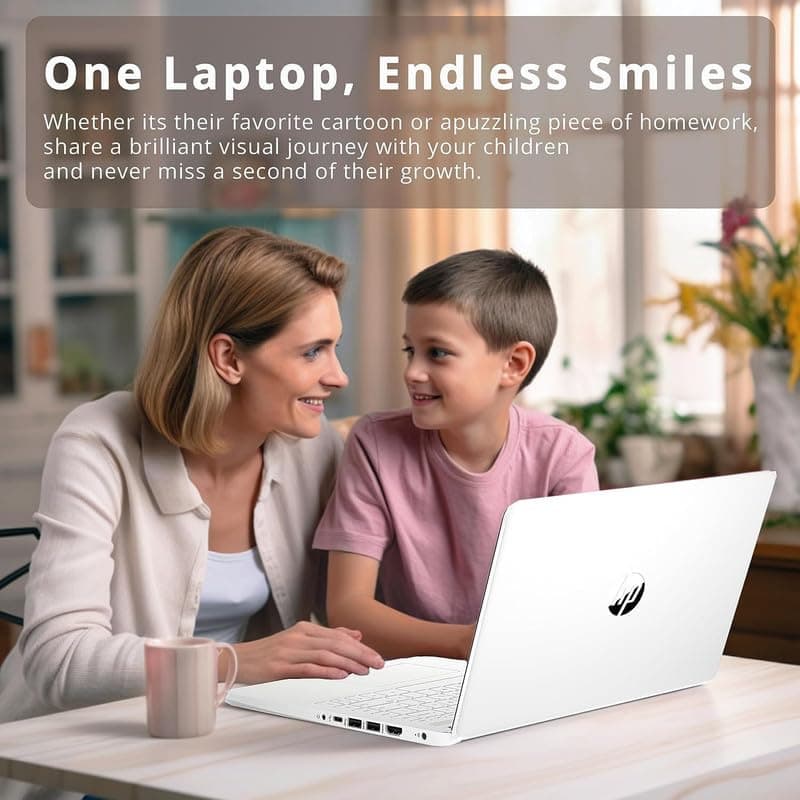 HP 2024 Premium 14" Micro-Edge Portable Laptop Student Business, Intel Quad-Core N4120, 4GB RAM, 128GB (64GB eMMC+ 64GB Card), Webcam, WiFi, Windows 11S + 1 Year Office 365, MarxsolAccessory White
