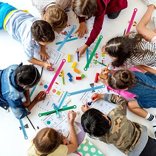 Eersida 24 Pcs Slide and Learn Number Lines 0 to 30 PVC Math Number Line for Student Animal Positive Integers Slide Rules Childhood Education Materials for School,16.5 x 1.5 Inch(Bright Colors)