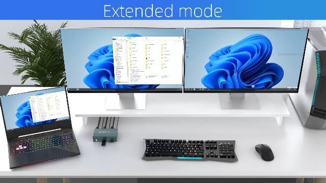 HDMI KVM Switch 2 Monitors 2 Computers 4K@60Hz, USB3.0 KVM Switch Dual Monitor with 3 USB 3.0 Ports Sharing Keyboard and Mouse, Printer/Scanner, Desktop Controller