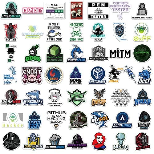50pcs Vinyl Waterproof Hacker Programmer Stickers for Laptop,Car Bumper,Luggage,Skateboard,Water Bottles,Computer,Phone, Kids Teens Adults for Stickers