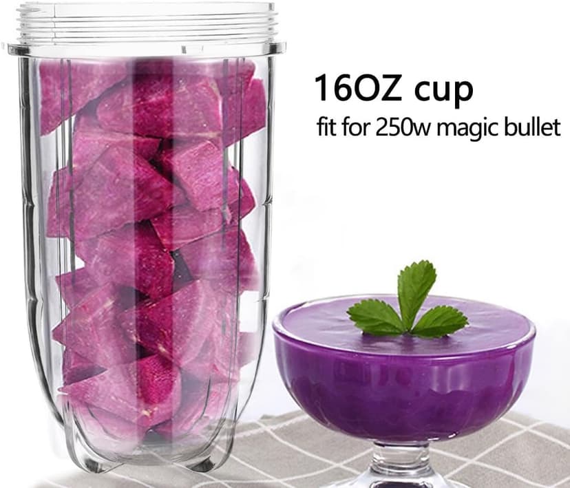 2 PCS Replacement Cups For Magic Bullet Replacement Parts 16OZ Blender Cups Jar compatible with 250W Magic Bullet MB1001 Series Juicer Mixer