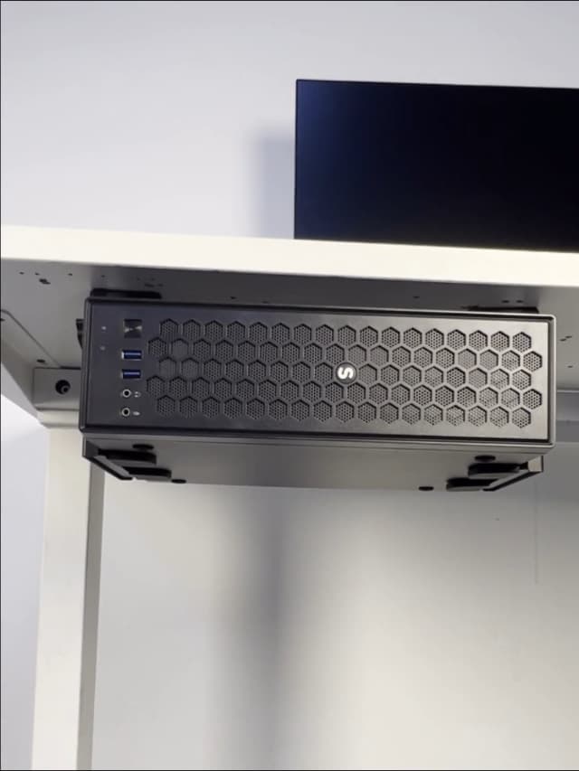 Monzlteck Adjustable Under Desk PC or NAS Mount Bracket Holder，Compatible with Desktop NAS(Network Attached Storage),CPU,UPS,Small Form Factor Desktop Tower.Xbox Series x,OptiPlex7000/7010