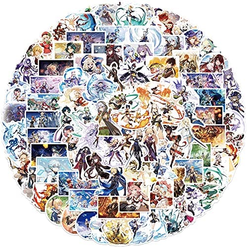 Genshin Impact Stickers 100pcs Video Game Stickers Waterproof Vinyl for Laptop Hydroflask Water Bottle Skateboard Luggage (100, Game)