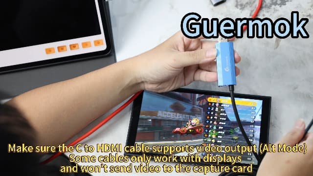 Guermok Video Capture Card, 4K USB3.0 HDMI to USB C Capture Card for Streaming, 1080P 60FPS, Compatible with iPad Mac OS Windows, Quest 3, OBS, PS5/4, Switch2/1, Xbox, Camera (Silver)