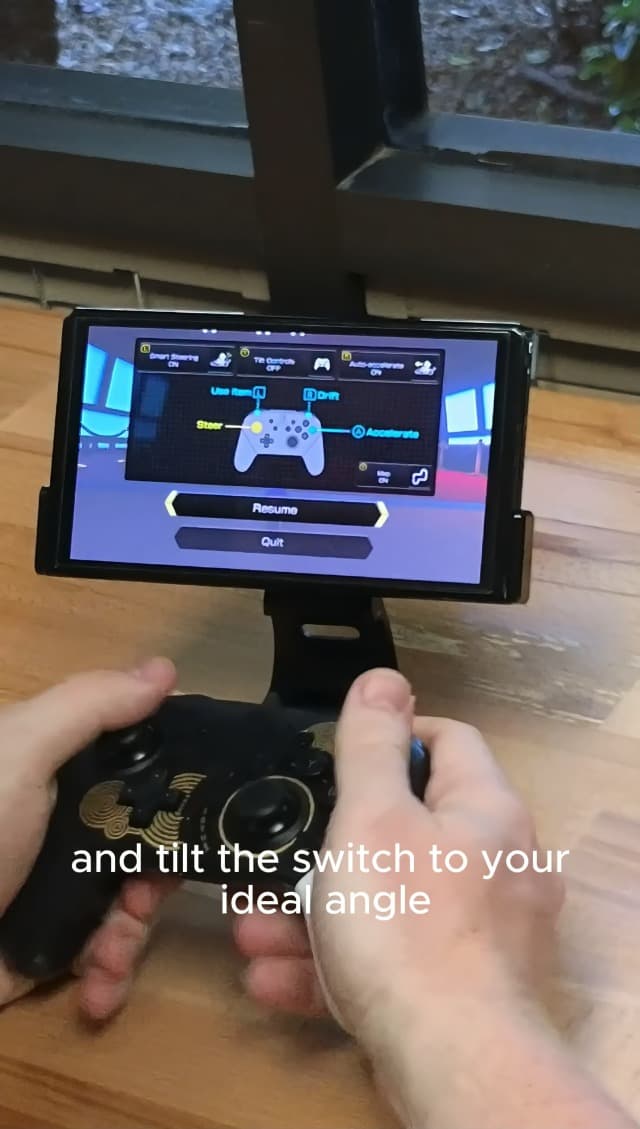 Fixture S1 Gaming Console Monitor and Controller Mount Compatible with Nintendo Switch and Pro Controller, Adjustable Video Game Holder Stand Clip, Gray