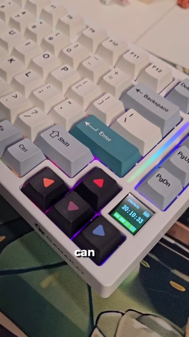 GK GAMAKAY TK75 V2 75% Silent Mechanical Keyboard with TFT Screen, Hot Swap RGB Bluetooth 5.0/2.4GHz Wireless/USB-C Wired PBT Cherry Profile Keycaps Gaming Keyboard (GamaKay Pegasus Switch)