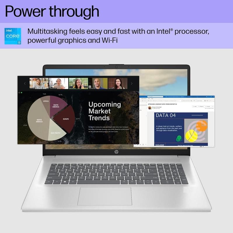HP 17 Business Laptop 2024 Flagship, 17.3" FHD IPS Display, 6-Core Intel i3-1215U (Upto 4.4 GHz), 16GB RAM, 1TB SSD, UHD Graphics, Wi-Fi, Privacy Camera, Long Battery, Windows 11 Pro +MarxsolAccessory