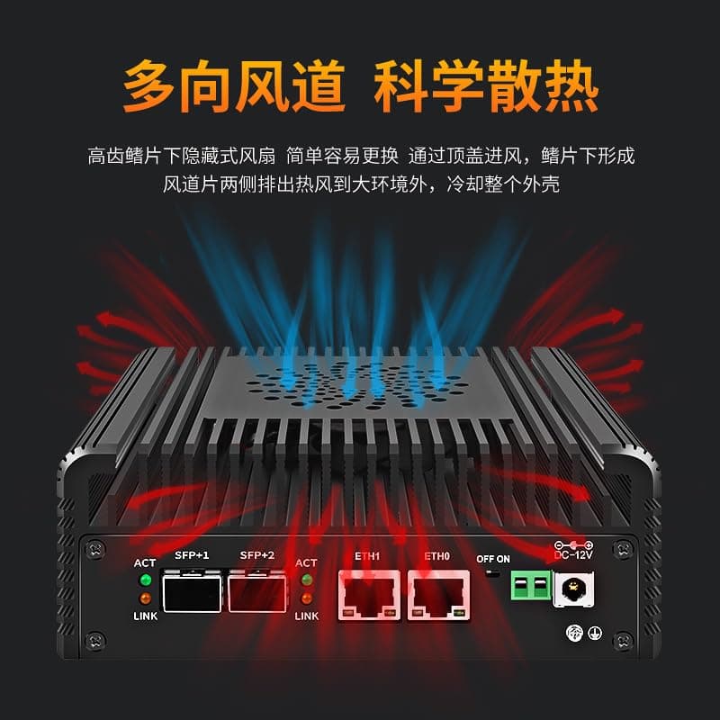 CWWK Mini PC N100 Firewall Hardware 2 x 10GbE SFP+, 2 x i226V 2.5GbE LAN OPNsense Appliance,AES-NI, 2HD, TypeC, TF Card Slot, M.2 WiFi Slot,NO RAM NO SSD