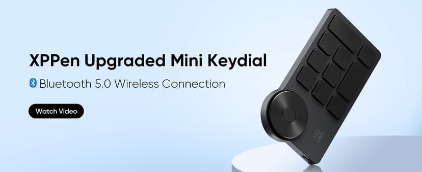 XPPen Mini Keydial ACK05 Wireless Shortcut Keyboard Bluetooth Programmable Express Remote Control with Dial & Customized Express Keys for Drawing Tablet PC MacBook Windows Images Video Editing