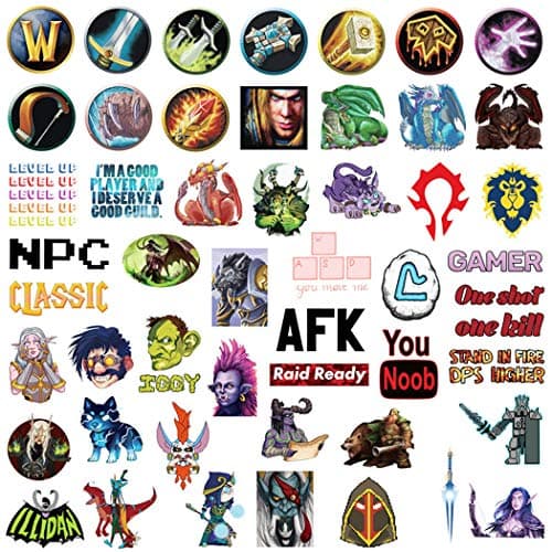 World of Warcraft Stickers for Water Bottles 50 Pcs Cute,Waterproof,Aesthetic,Trendy Stickers for Teens,Girls Perfect for Waterbottle,Laptop,Phone,Travel Extra Durable Vinyl
