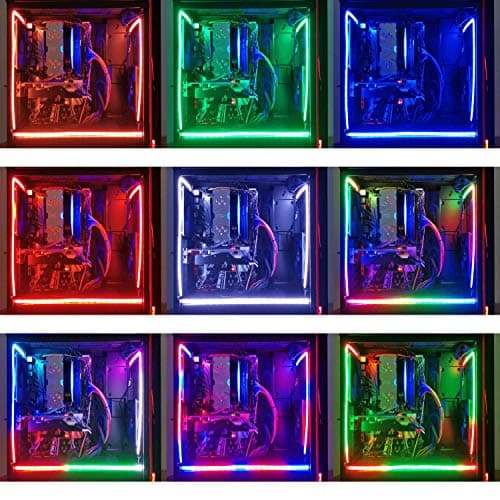 airgoo Addressable RGB PC LED Strip, AG-NEON-LS1 Diffused Silicon Rubber Tube Neon Strip, for 5V 3-pin argb Header or AG-DRGB16 SignalRGB Controller(Not Included), Come with Magnetic Brackets