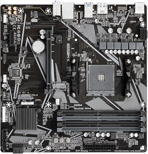 Micro Center AMD Ryzen 5 5500 Desktop Processor with GIGABYTE B550M K Motherboard (Micro-ATX, DDR4, Dual M.2, SATA 6Gb/s, PCIe 4.0)