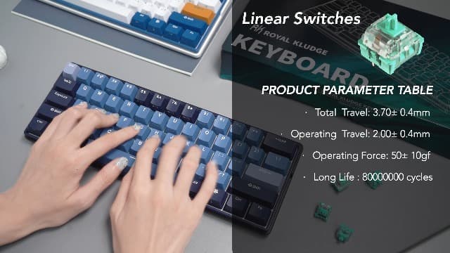RK ROYAL KLUDGE RK61 Plus Wireless Gaming Keyboard, 60 Percent Mechanical Keyboard with Bluetooth/2.4Ghz/USB Wired, RGB Custom Keyboards for Win/Mac, PC Game, Hot Swappable Silent Linear Switch, Green