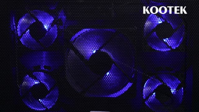 Kootek Laptop Cooling Pad, Laptop Cooler with 5 Quiet Fans for 12"-17" Computer PC Notebook Gaming Laptop Fan, Height Adjustable Laptop Cooling Stand Laptop Accessories, Blue