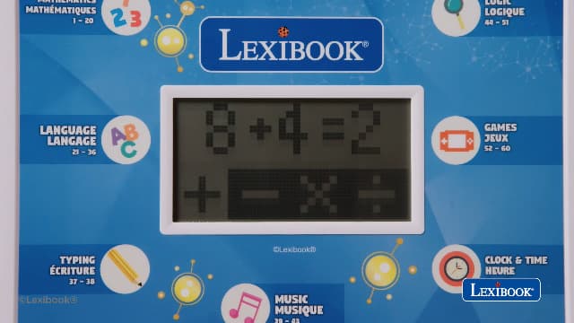 LEXiBOOK - Unicorn Educational and Bilingual Laptop Spanish/English - Toy for Children with 124 Activities to Learn Mathematics, Dactylography, Logic, Clock Reading, Play Games and Music - JC598UNIi2