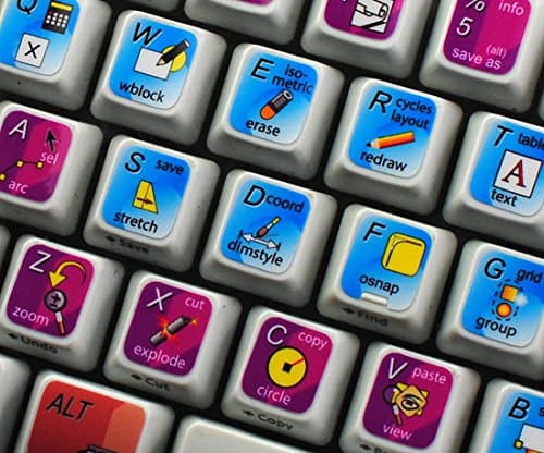 NEW AUTODESK AUTOCAD KEYBOARD DECALS FOR DESKTOP, LAPTOP AND NOTEBOOK