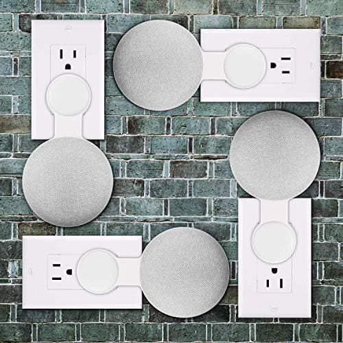 Google Home Mini Wall Mount Holder, Space-Saving Design AC Outlet Mount, Perfect Cord Management for Google Home Mini Voice Assistant 1st Gen Only (White,1 Pack)…