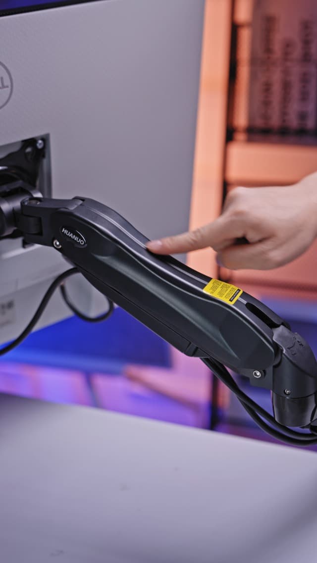 HUANUO Dual Monitor Stand - Full Adjustable Monitor Desk Mount Swivel Vesa Bracket with C Clamp, Grommet Mounting Base for 13 to 32 Inch Computer Screens - Each Arm Holds 4.4 to 19.8lbs