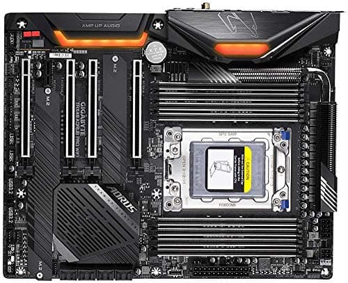 GIGABYTE TRX40 AORUS PRO WIFI (sTRX/AMD/TRX40/Fins-Array Heatsink/12+2 Phases Infineon Digital VRM/3x PCIe 4.0x4 M.2/Intel WiFi 6/Intel GbE LAN/ATX/Motherboard)
