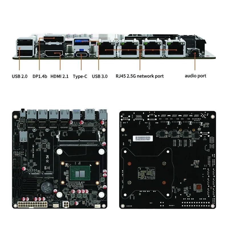 I3-N305 Industrial Motherboard NAS 8 Cores 8 Threads Low Power Processor 4x2.5G i226 Network M.2 Slot 6xSATA DP HDMI 2.0 PCIE ×1