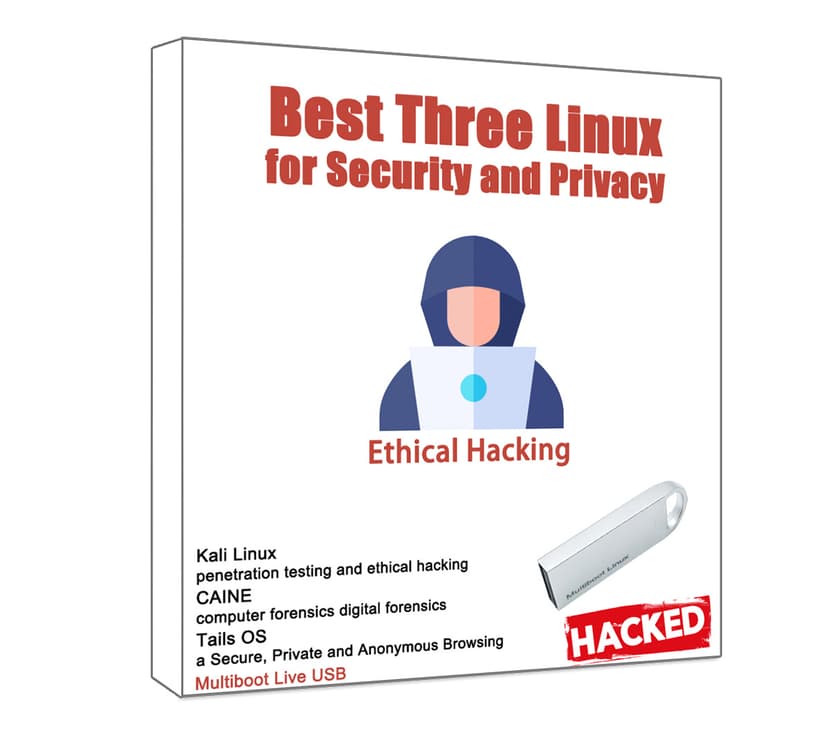 USB for Kali Linux 2024,Tails 6.4,Caine 13 | 3IN1 Bootable USB Flash Drive | Ethcial Hacking Tools,Digital Forensics Tools,Anonymous Browsing