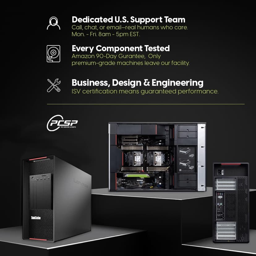 PCSP ThinkStation P520 Gaming/Studio/Music Production Workstation PC, Intel W-2135 6-Core up to 4.5GHz, 1TB NVMe M.2 SSD, GeForce RTX 2080 8GB, Windows 11 Pro (Renewed) 128GB DDR4