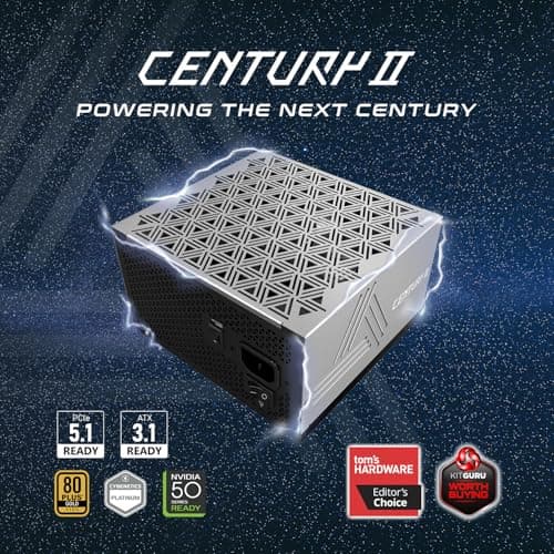 MONTECH Century II - 850W High-End ATX Gaming Power Supply - 80 Plus Gold & Cybenetics Platinum - Fully Modular - ATX 3.1 & PCIe 5.1 Ready with 12V-2x6 Cable - 10 Years Warranty