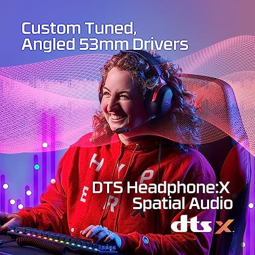 HyperX Cloud III – Wired Gaming Headset, PC, PS5, Xbox Series X|S, Angled 53mm Drivers, DTS Spatial Audio, Memory Foam, Durable Frame, Ultra-Clear 10mm Mic, USB-C, USB-A, 3.5mm – Black/Red