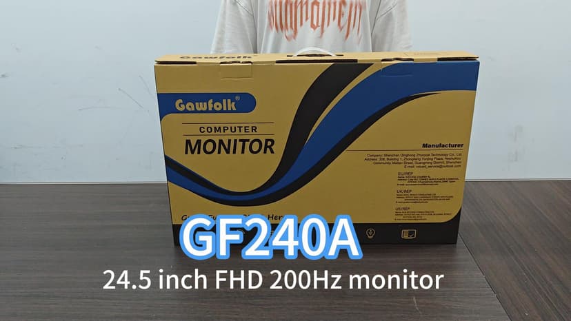 24.5 Inch IPS PC 200Hz Gaming Monitor, FHD 1080p Screen, 1ms Without Bezel, freesync, 99% sRGB, 178 ° Angle View, HDMI、DisplayPort, Compatible with Wall mounting 75 * 75MM - Black
