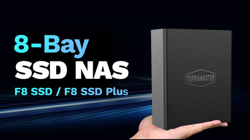 TERRAMASTER F8 SSD NAS Storage - 8Bay All SSD NAS Server N95 QuadCore CPU, 8GB DDR5 RAM, 10GbE Port, 8 Heat Sinks Included, Palm-Sized Powerful Network Attached Storage (Diskless)