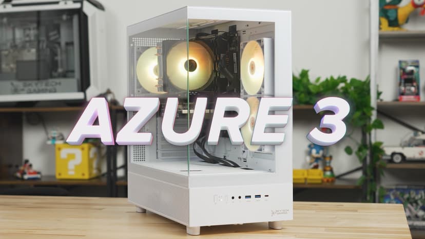 Skytech Azure Gaming PC Desktop, Ryzen 5 7600 3.8 GHz (5.1GHz Turbo), NVIDIA RTX 5060 8GB, 1TB NVMe SSD, 16GB DDR5 RAM 5200, 650W Gold PSU, Wi-Fi, Win 11