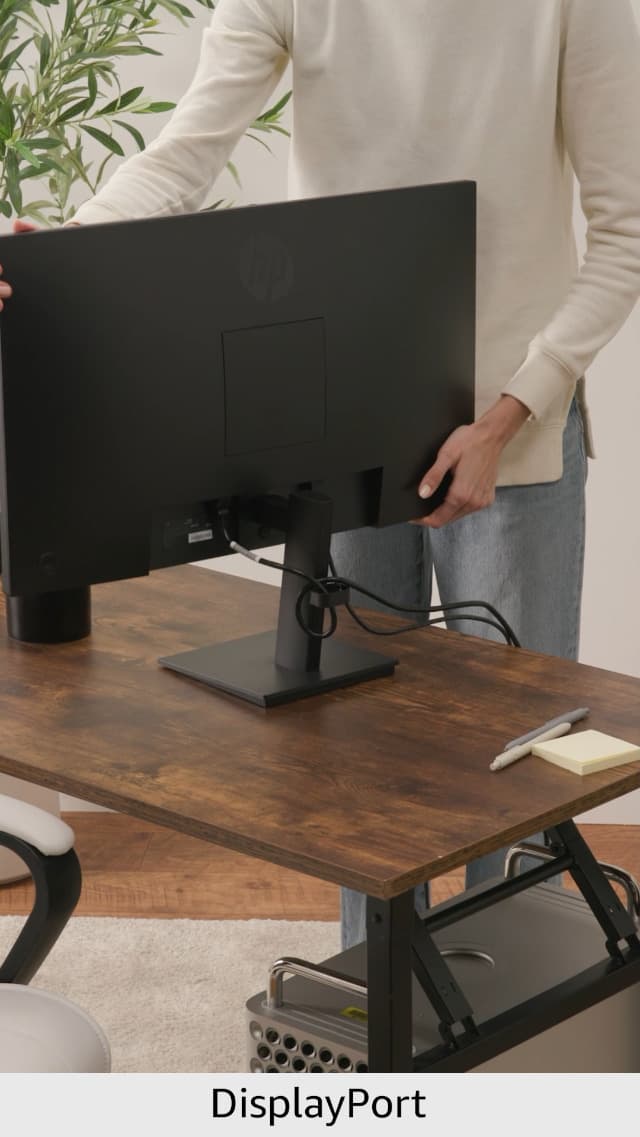 HP 27h Full HD Monitor - Diagonal - IPS Panel & 75Hz Refresh Rate - Smooth Screen - 3-Sided Micro-Edge Bezel - 100mm Height/Tilt Adjust - Built-in Dual Speakers - for Hybrid Workers,Black