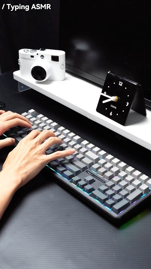 EPOMAKER Aula F108 Wireless Gaming Keyboard, Full Size Mechanical Keyboard with 4000mAh Battery, 108 Hot-Swappable and Programmable Keys, RGB Backlight, for Mac/PC/Android (White&Blue)