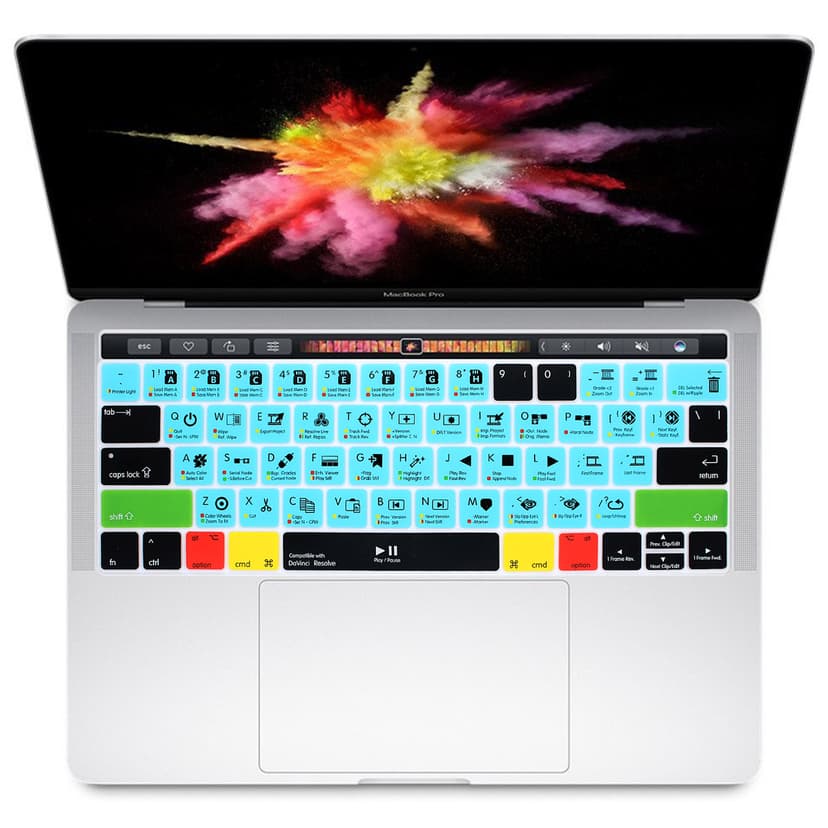 HRH Davinci Resolve Shortcuts Hotkey Silicone Keyboard Cover Skin for MacBook Pro with Touch Bar 13 Inch and 15 Inch(A2159/A1989/A1706,A1990/A1707) 2019 2018 2016 2017 Release US Version