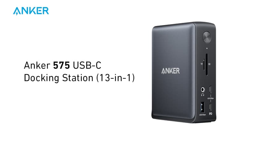 Anker Laptop Docking Station, 13-in-1 USB-C Docking Station, Triple Display with 2 x 4K HDMI and 1 x DP, 85W Charging for Laptop, 10 Gbps USB-C and 5 Gbps USB-A Data, Ethernet, Audio, SD
