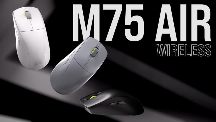 Corsair M75 AIR Wireless Ultra Lightweight Gaming Mouse – 2.4GHz & Bluetooth – 26,000 DPI – Up to 100hrs Battery – iCUE Compatible – Black
