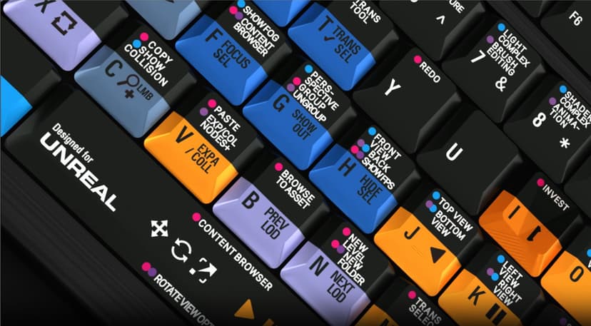 Logickeyboard Backlit Designed for Unreal Engine 5 on Mac • p/n LKB-UNREAL-A2M-US
