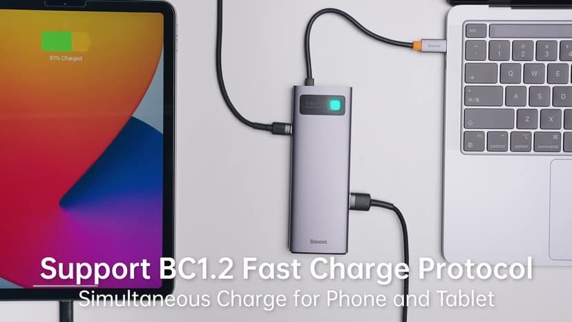 Baseus Laptop Docking Station Dual Monitor 4K@120Hz, 9 in 1 USB C Hub with 2 HDMI, 1000Mbps LAN, Max 85W PD, 3 USB, SD Card Reader, USB C Dock Compatible with iPhone 15/Mac/Dell/HP/Surface/Steam Deck