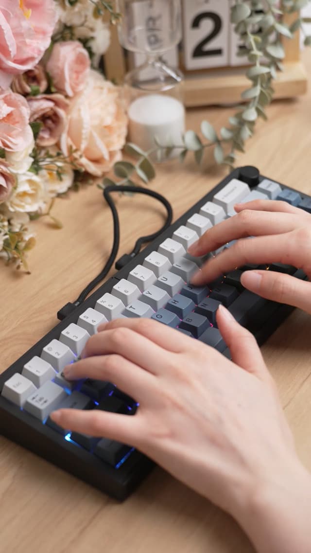 EPOMAKER Split65 QMK/VIA Programmable Keyboard, Wireless Mechanical Keyboard in 2.4Ghz/Bluetooth/Type-C, Ergonomic Gaming Keyboard in Split Layout with RGB Backlit (Flamingo Switch)