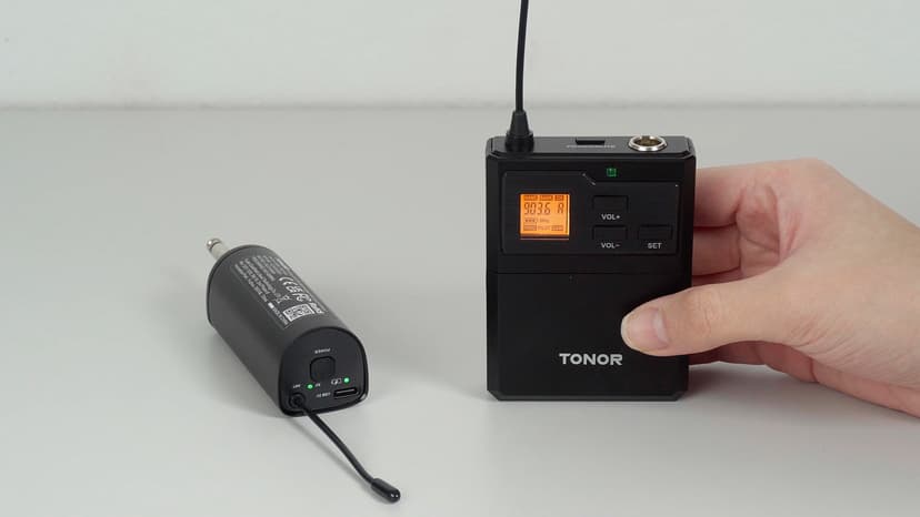 TONOR UHF Wireless Microphone System with Dual Headset Microphones/Lavalier Lapel Mics, Bodypack Transmitters, Mini Rechargeable Receiver, 2x15 Channels 200ft Range, for Recording Speech PA Speaker