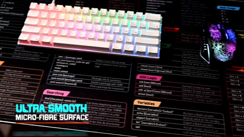 Pixiecube Linux Commands Line Mouse pad - Extended Large Cheat Sheet Mousepad. Shortcuts to Kali/Red Hat/Ubuntu/OpenSUSE/Arch/Debian/Unix Programmer. Non-Slip Gaming Desk mat