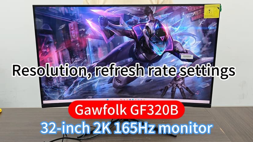 32 inch 2K QHD(2560×1440P) 165Hz Curved Gaming Monitor,PC Screen, 1ms，FreeSync, 98% sRGB，178° Wide Viewing Angle，DisplayPort、HDMI, Wall Mount Compatible 100 * 100MM Wall - Black