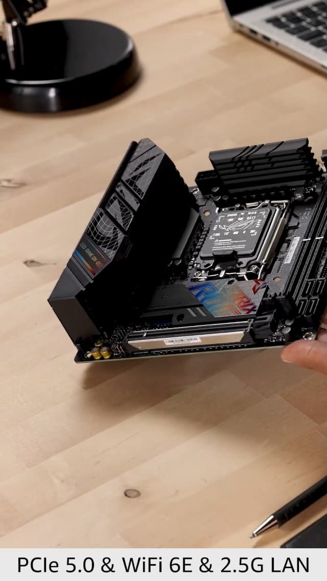 ASUS ROG Strix B760-I Gaming WiFi 6E Intel® B760(13th and 12th Gen)LGA 1700 mini-ITX motherboard,8 + 1 power stages,DDR5 up to 7600 MT/s, PCIe 5.0,2xM.2 slots,USB 3.2 Gen 2x2 Type-C,Aura Sync RGB