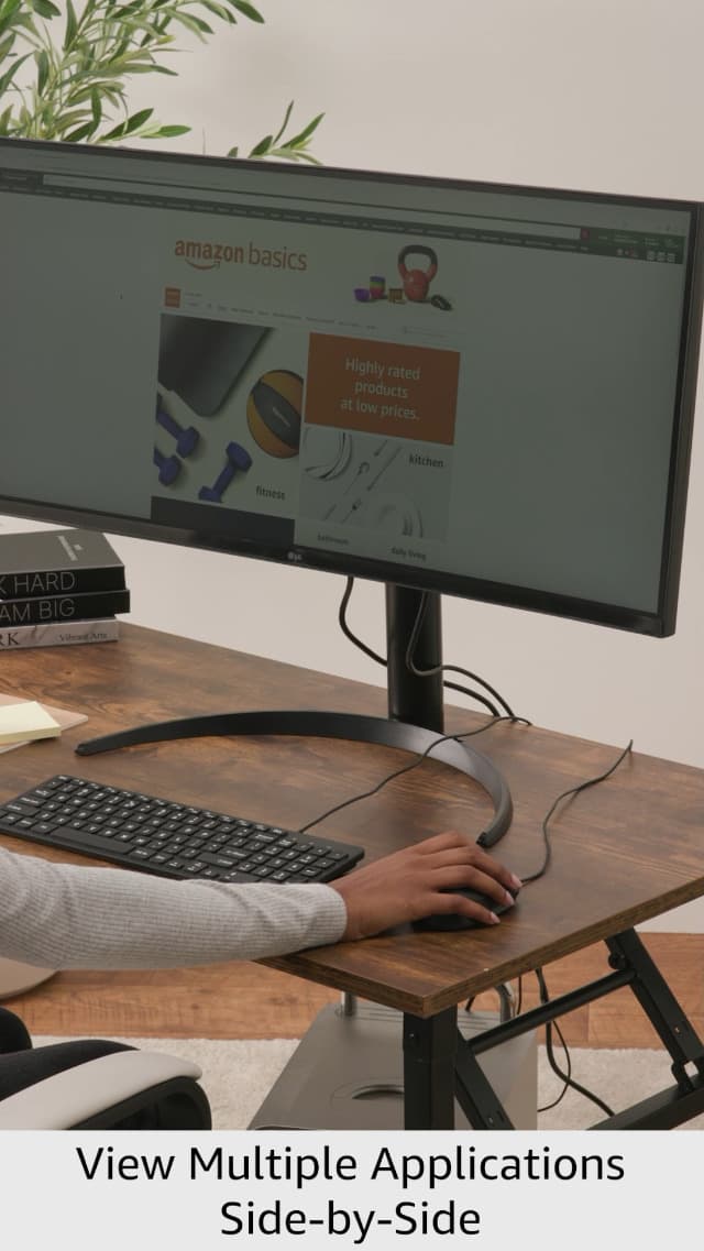 LG UltraWide QHD 34-Inch Curved Computer Monitor 34WQ73A-B, IPS with HDR 10 Compatibility, Built-In-KVM, and USB Type-C, Black
