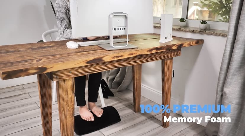 Foot Rest for Under Desk at Work, Comfortable Foot Stool with 2 Adjustable Heights, Footrest with Washable Cover, for Back & Hip Pain Relief, Suitable for Office, Home and Car (Black)